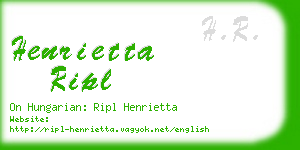 henrietta ripl business card